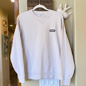 Coach Essential Crewneck Sweatshirt In Organic Cotton Cream/off white